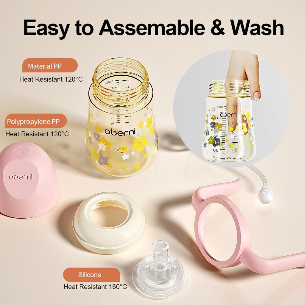 Sippy Cup, Weighted Straw Trainer Cup for Baby, Toddler Drinks Water Bottle with Leak - Proof Valve Spout for 6+ Months, No Spill Training Cup with Handles for 12+ Months, 240ml/Green - LittleTreasures