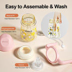 Sippy Cup, Weighted Straw Trainer Cup for Baby, Toddler Drinks Water Bottle with Leak - Proof Valve Spout for 6+ Months, No Spill Training Cup with Handles for 12+ Months, 240ml/Green - LittleTreasures