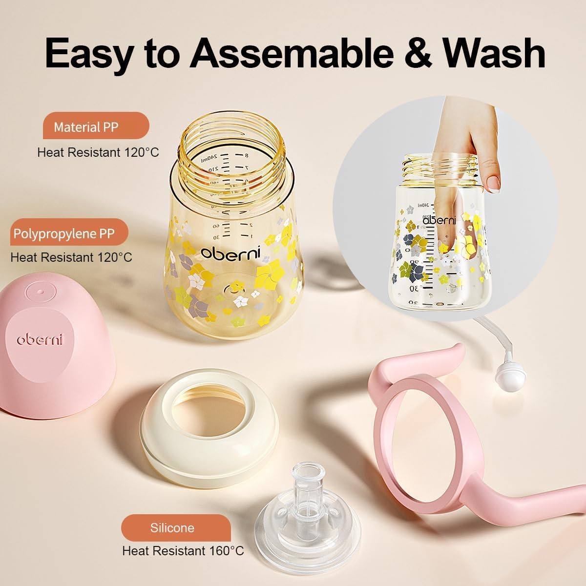 Sippy Cup, Weighted Straw Trainer Cup for Baby, Toddler Drinks Water Bottle with Leak - Proof Valve Spout for 6+ Months, No Spill Training Cup with Handles for 12+ Months, 240ml/Green - LittleTreasures