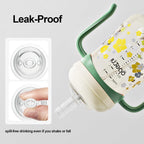 Sippy Cup, Weighted Straw Trainer Cup for Baby, Toddler Drinks Water Bottle with Leak - Proof Valve Spout for 6+ Months, No Spill Training Cup with Handles for 12+ Months, 240ml/Green - LittleTreasures