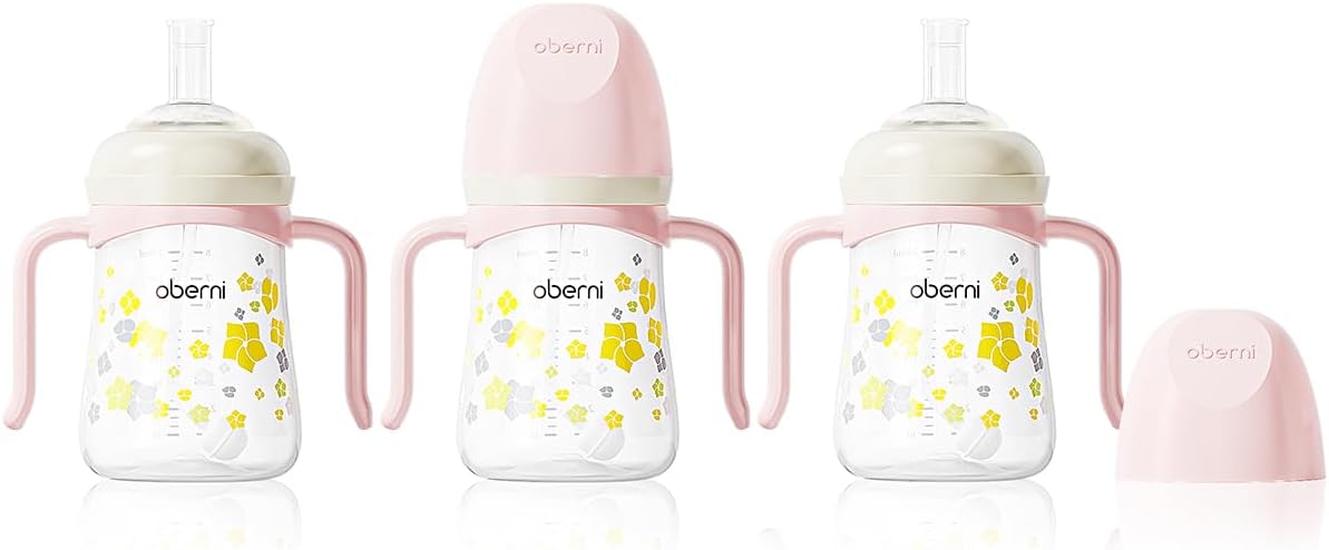 Sippy Cup, Weighted Straw Trainer Cup for Baby, Toddler Drinks Water Bottle with Leak - Proof Valve Spout for 6+ Months, No Spill Training Cup with Handles for 12+ Months, 240ml/Green - LittleTreasures