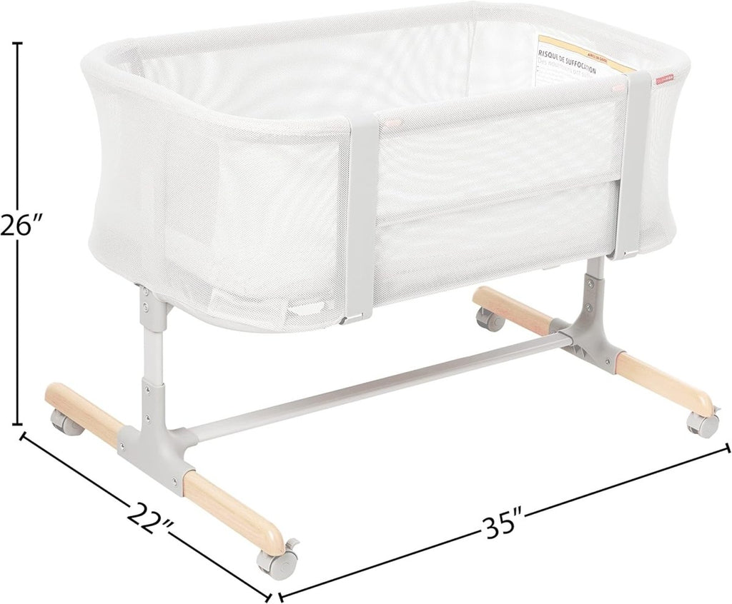 Skip Hop Baby Bassinet, Cozy Up 2 - in - 1 Bedside Sleeper & Bassinet, Grey - LittleTreasures