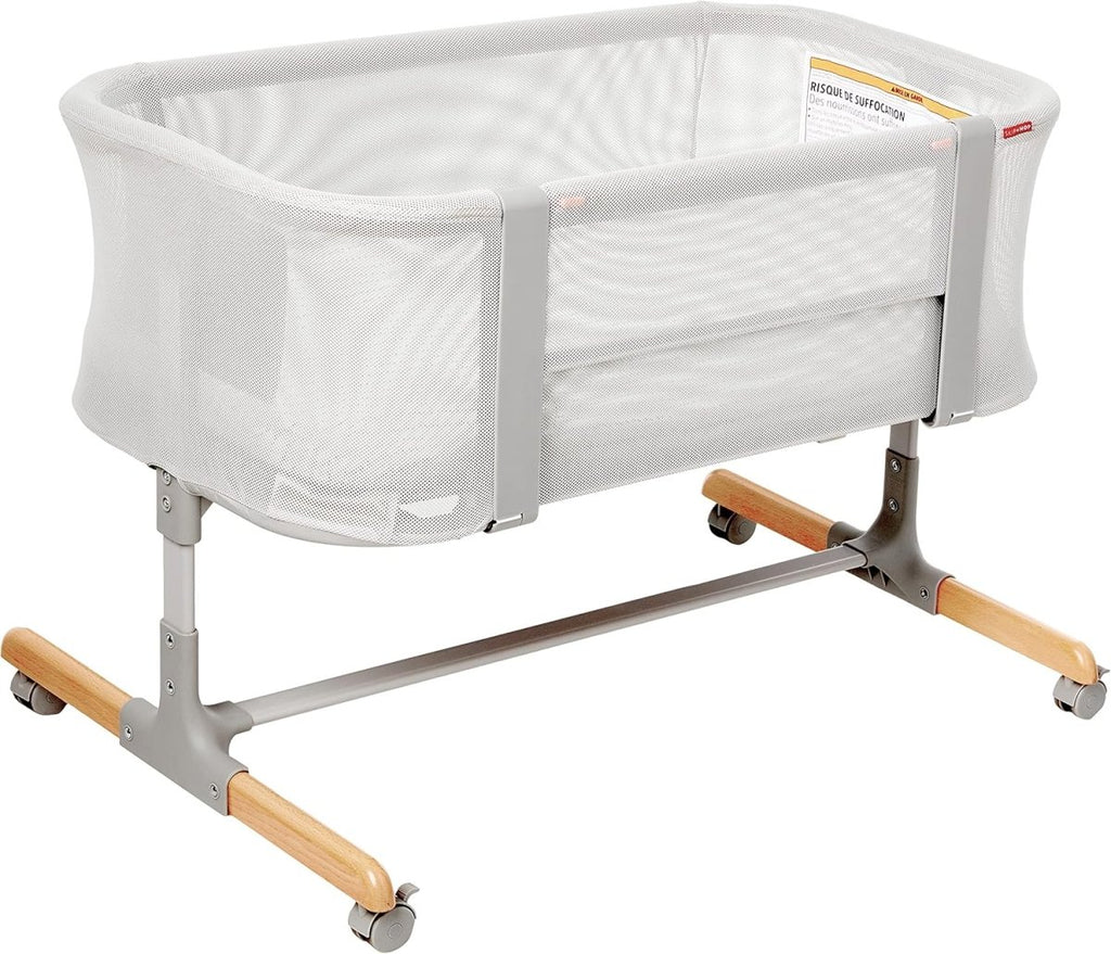 Skip Hop Baby Bassinet, Cozy Up 2 - in - 1 Bedside Sleeper & Bassinet, Grey - LittleTreasures