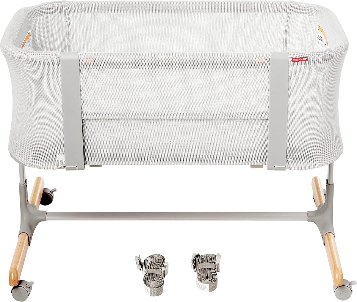 Skip Hop Baby Bassinet, Cozy Up 2 - in - 1 Bedside Sleeper & Bassinet, Grey - LittleTreasures