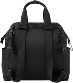 Skip Hop Diaper Bag Backpack: Mainframe Large Capacity Wide Open Structure with Changing Pad & Stroller Attachement, Black with Gold Trim - LittleTreasures