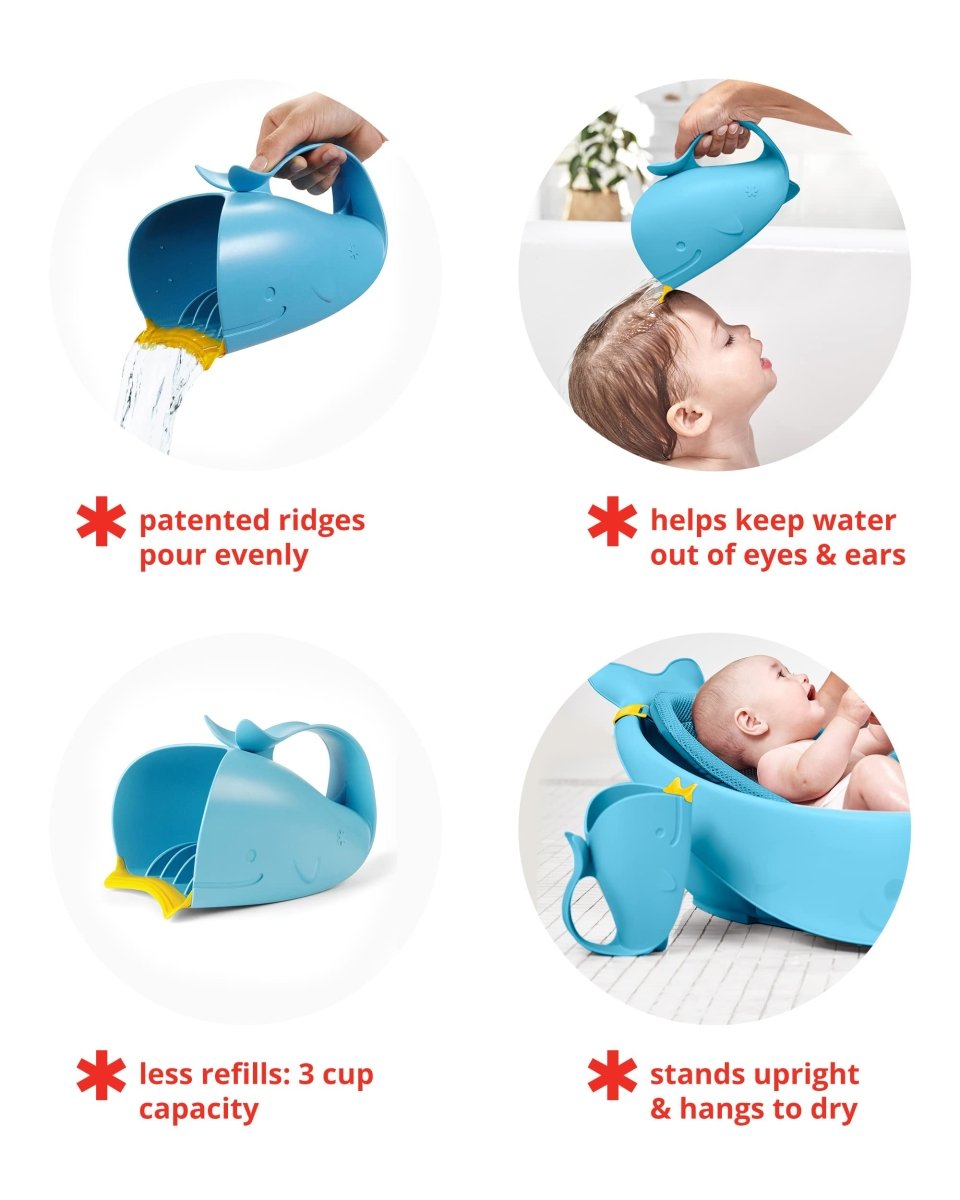 Skip Hop Moby Bath Rinse Cup: Tear - free Waterfall Rinser, Grey - LittleTreasures