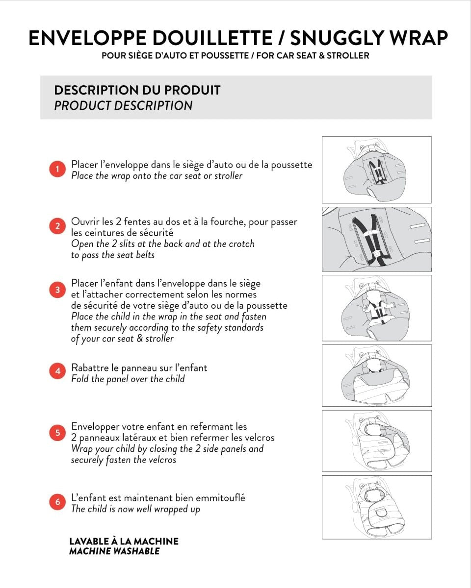 Snugly Baby Wrap Designed For Car Seat And Stroller Off - White - LittleTreasures