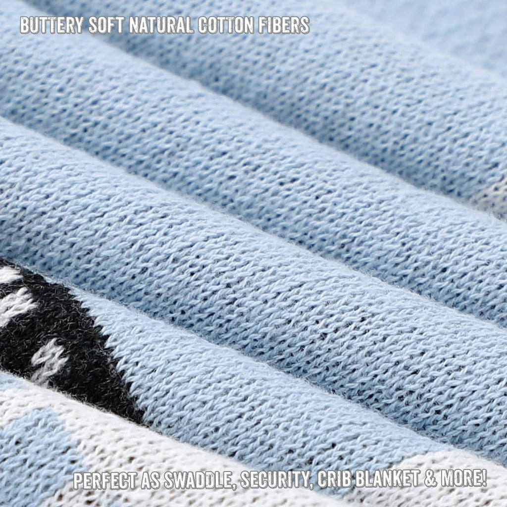 Soft Baby Swaddle Receiving Blanket - 100% Cotton Knit Soft Cozy Receiving Swaddling Crib Stroller Quilt Blanket for Shower Gift Registry for Newborns, Infants, Toddlers (Deer - Sage) - LittleTreasures