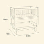 Storkcraft Santorini 3 - in - 1 Convertible Bassinet: Sage Driftwood - LittleTreasures