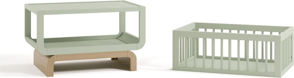 Storkcraft Santorini 3 - in - 1 Convertible Bassinet: Sage Driftwood - LittleTreasures