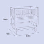 Storkcraft Santorini Deluxe 3 - in - 1 Convertible Bassinet (Frosted Oat with Driftwood) – GREENGUARD Gold Certified Wood Baby Bassinet, Includes Water - Resistant Mattress, Converts to Toy Box and Bookcase - LittleTreasures