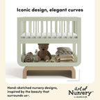 Storkcraft Santorini Deluxe 3 - in - 1 Convertible Bassinet (Sage with Driftwood) – GREENGUARD Gold Certified Wood Baby Bassinet, Includes Water - Resistant Mattress, Converts to Toy Box and Bookcase - LittleTreasures