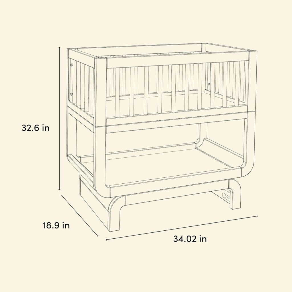 Storkcraft Santorini Deluxe 3 - in - 1 Convertible Bassinet (Sage with Driftwood) – GREENGUARD Gold Certified Wood Baby Bassinet, Includes Water - Resistant Mattress, Converts to Toy Box and Bookcase - LittleTreasures