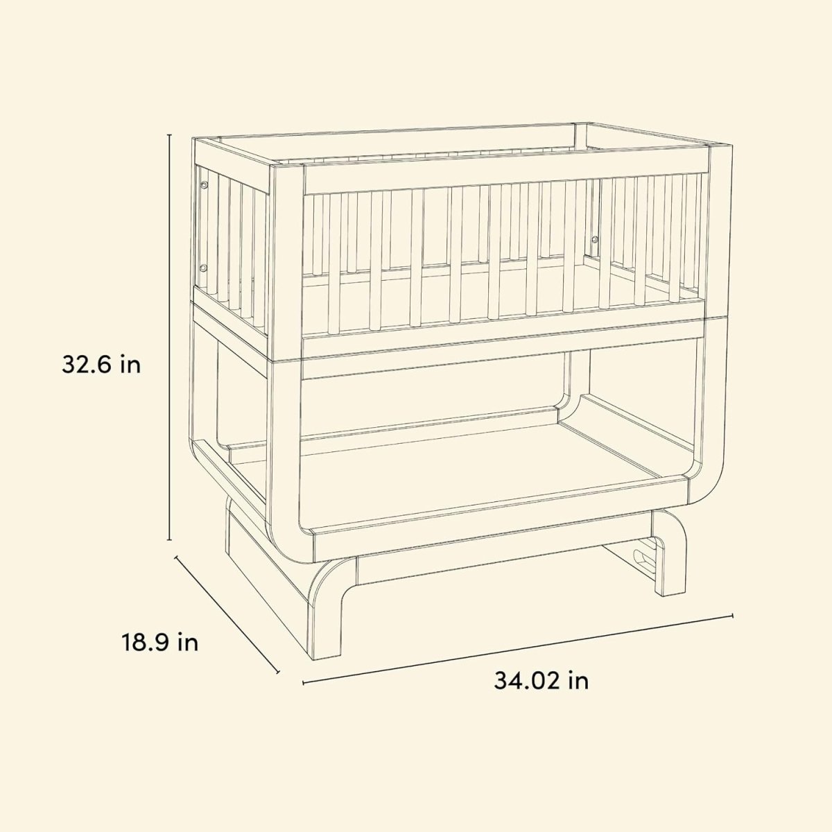 Storkcraft Santorini Deluxe 3 - in - 1 Convertible Bassinet (Sage with Driftwood) – GREENGUARD Gold Certified Wood Baby Bassinet, Includes Water - Resistant Mattress, Converts to Toy Box and Bookcase - LittleTreasures