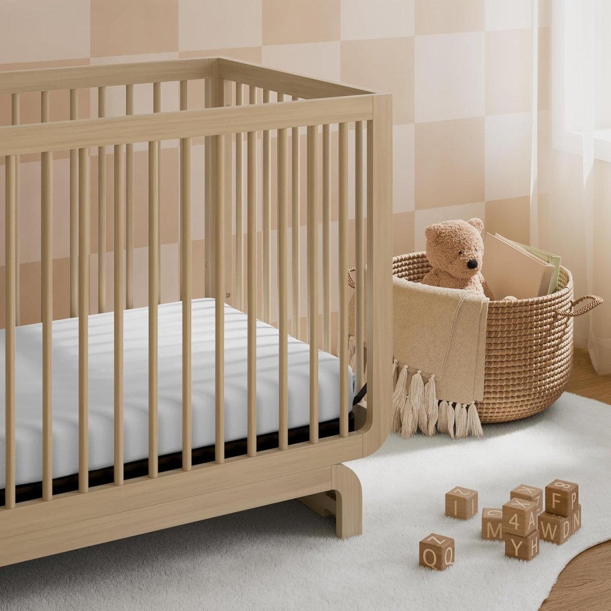 Storkcraft Santorini Deluxe 5 - in - 1 Convertible Crib with Bonus Toddler Guardrail (Driftwood) – Includes Toddler Guardrail, Fits Standard Crib Mattress - LittleTreasures