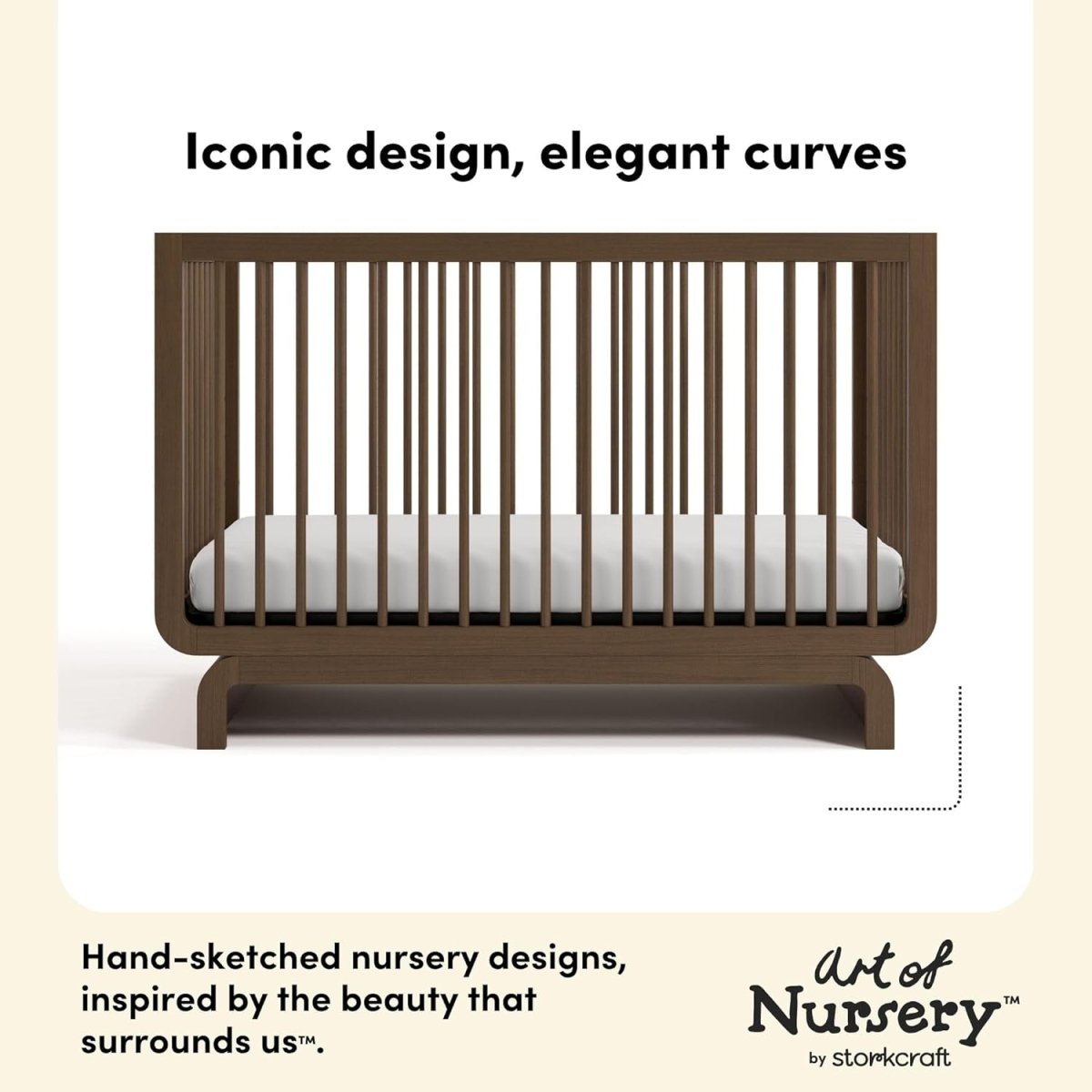 Storkcraft Santorini Deluxe 5 - in - 1 Convertible Crib with Bonus Toddler Guardrail (Hazelnut) – GREENGUARD Gold Certified, Includes Toddler Guardrail, Fits Standard Crib Mattress, Solid wood - LittleTreasures