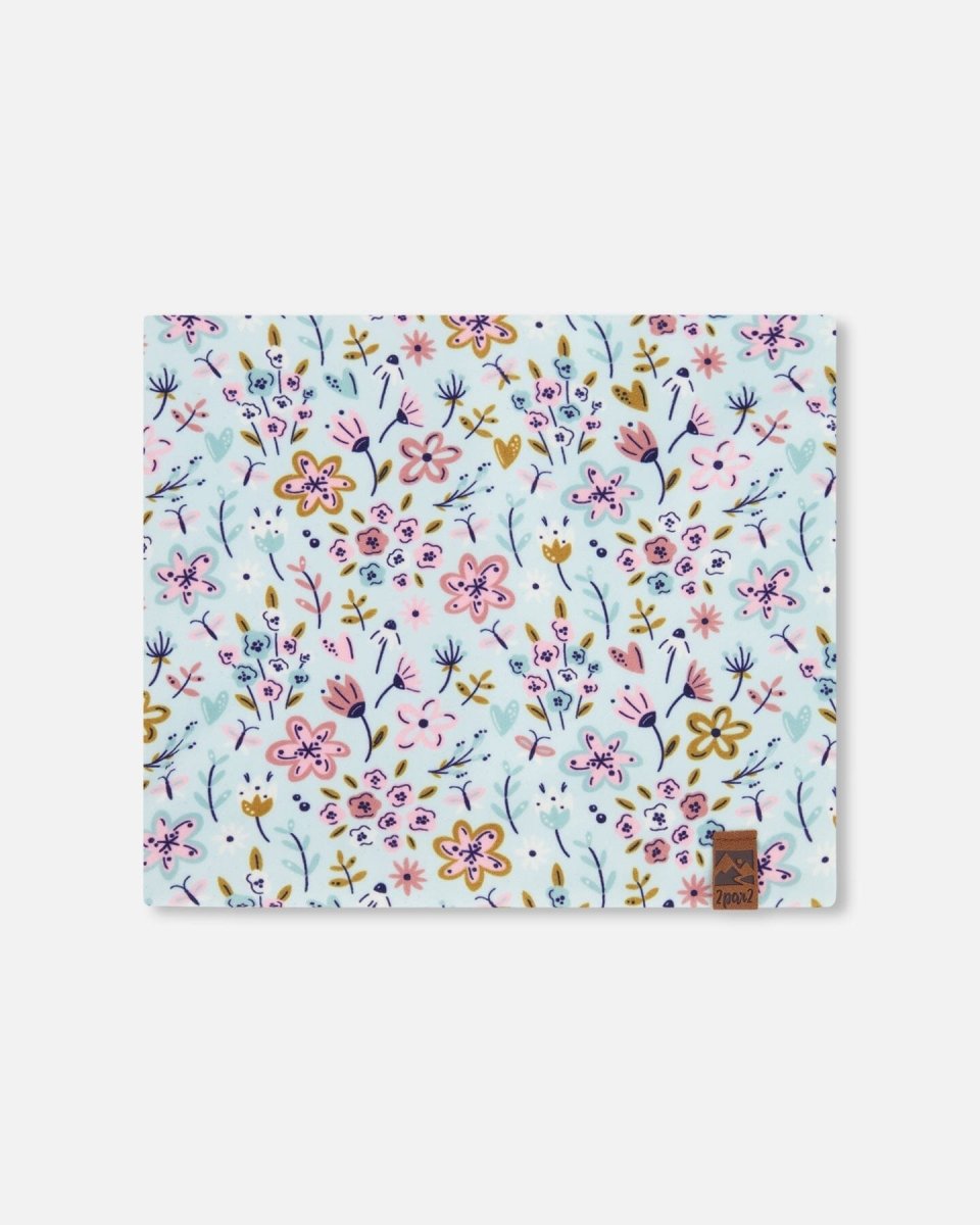 Stretch Jersey Neck Tube Blue Mini Flower Print - LittleTreasures