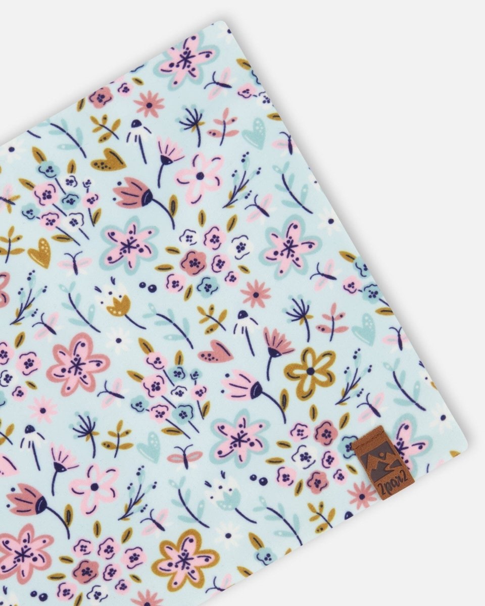 Stretch Jersey Neck Tube Blue Mini Flower Print - LittleTreasures