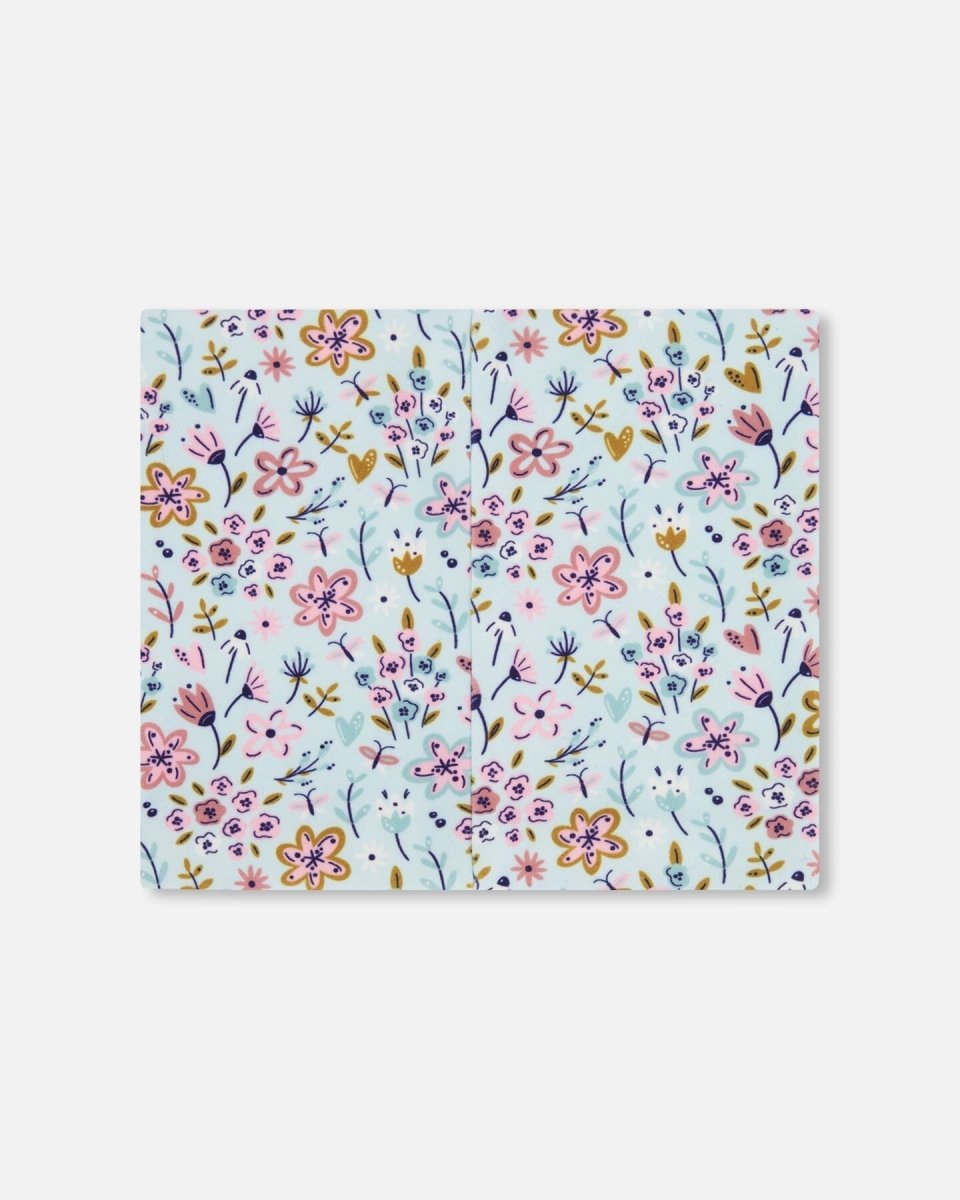 Stretch Jersey Neck Tube Blue Mini Flower Print - LittleTreasures