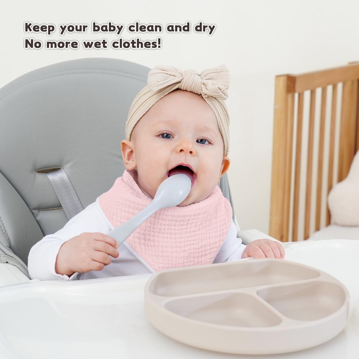 Susurration Muslin Baby Drool Bibs 6Pack Soft Triangular Adjustable Baby Bandana Bibs for Unisex Girls & Boys - LittleTreasures