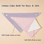 Susurration Muslin Baby Drool Bibs 6Pack Soft Triangular Adjustable Baby Bandana Bibs for Unisex Girls & Boys - LittleTreasures