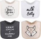 The Peanutshell Baby Boy or Girl Terry Bibs Set of 8 - 100% Cotton, Soft, Absorbent Baby Bibs for Boys and Girls, Unisex Toddler Set, Newborn & Infant - Black, White, Grey - LittleTreasures