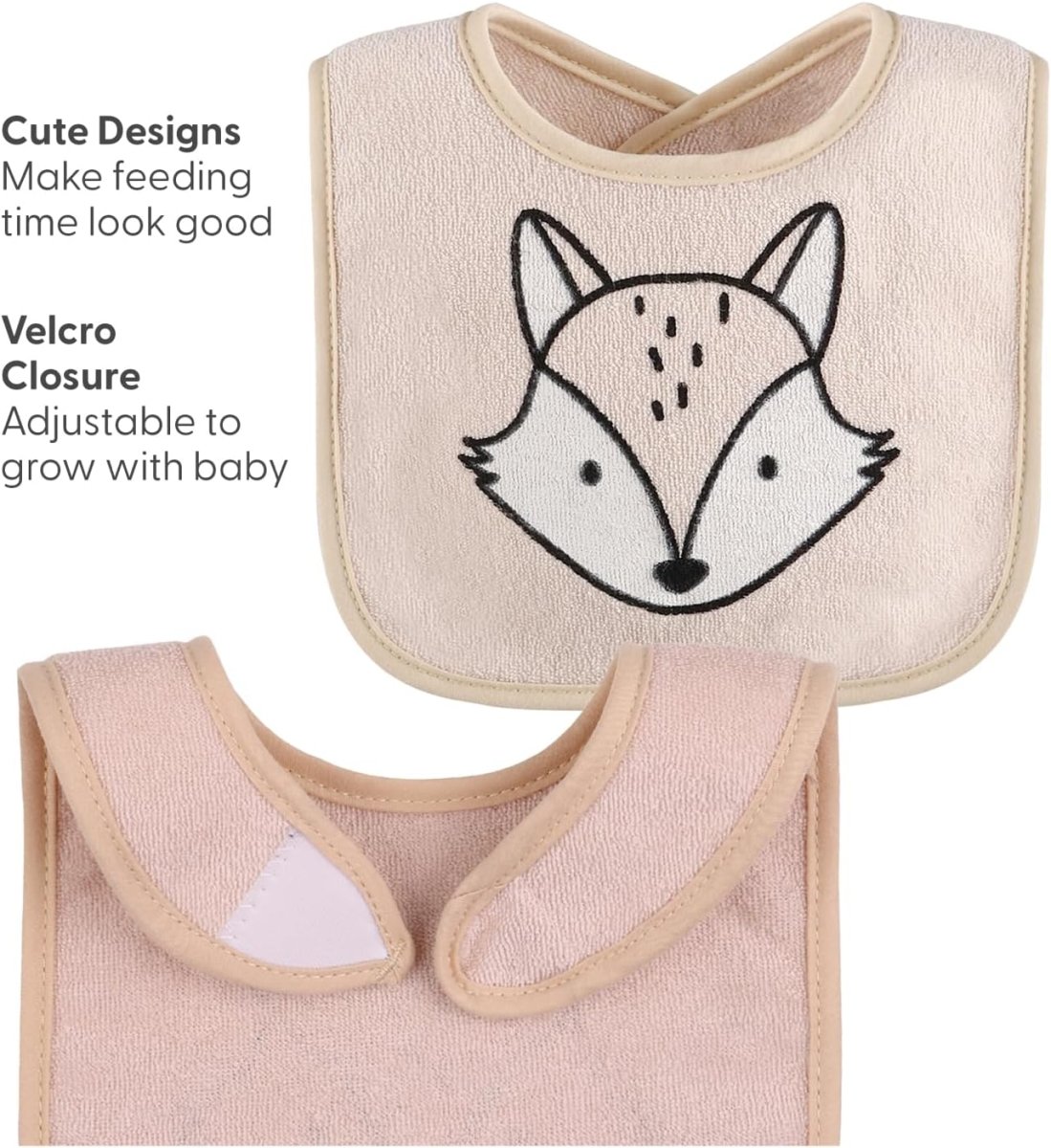 The Peanutshell Baby Boy or Girl Terry Bibs Set of 8 - 100% Cotton, Soft, Absorbent Baby Bibs for Boys and Girls, Unisex Toddler Set, Newborn & Infant - Black, White, Grey - LittleTreasures