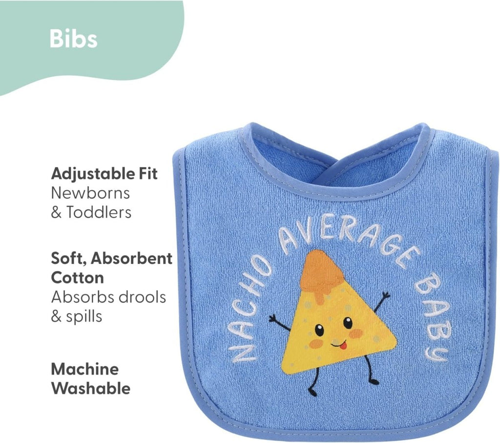 The Peanutshell Baby Boy Terry Bibs Set of 10 - 100% Cotton, Soft, Absorbent Baby Bibs, Toddler Boy Set, Newborn & Infant Bib - Oh Boy! - LittleTreasures