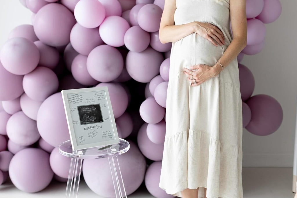 Tiny Ideas Sonogram Signature Frame Guest Book, Perfect for any Baby Registry, Marker Included For Guests to Leave Well - Wishes– Great for Celebrating Baby Showers or Birthdays, White - LittleTreasures