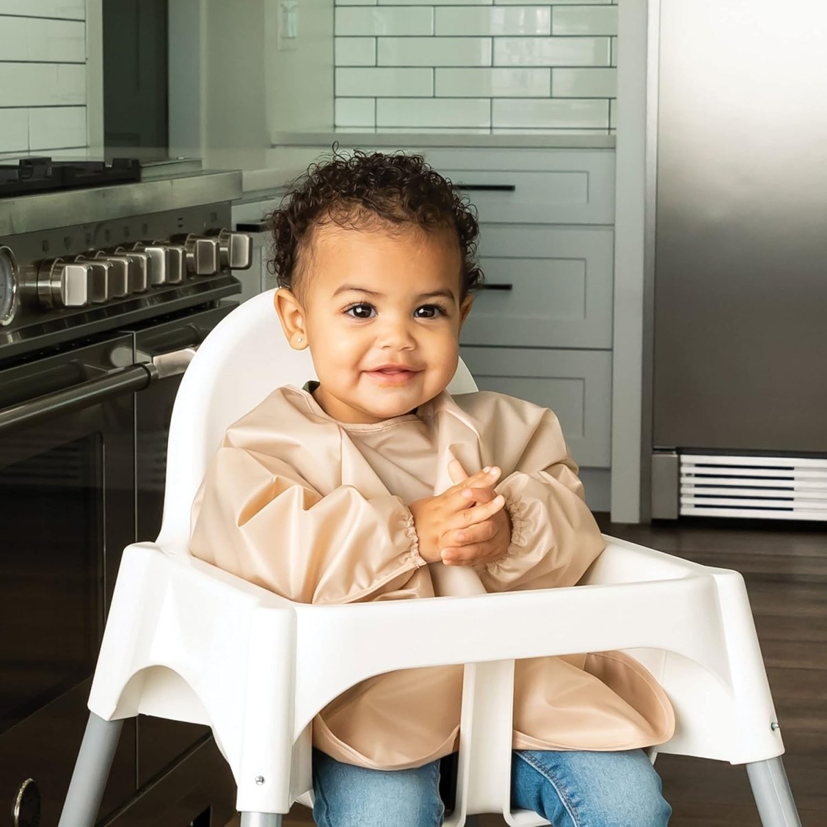 Tiny Twinkle Mess Proof Baby Bib, 2 Pack Long Sleeve Bib Outfit, Waterproof Bibs for Toddlers, Machine Washable, Tug Proof - LittleTreasures