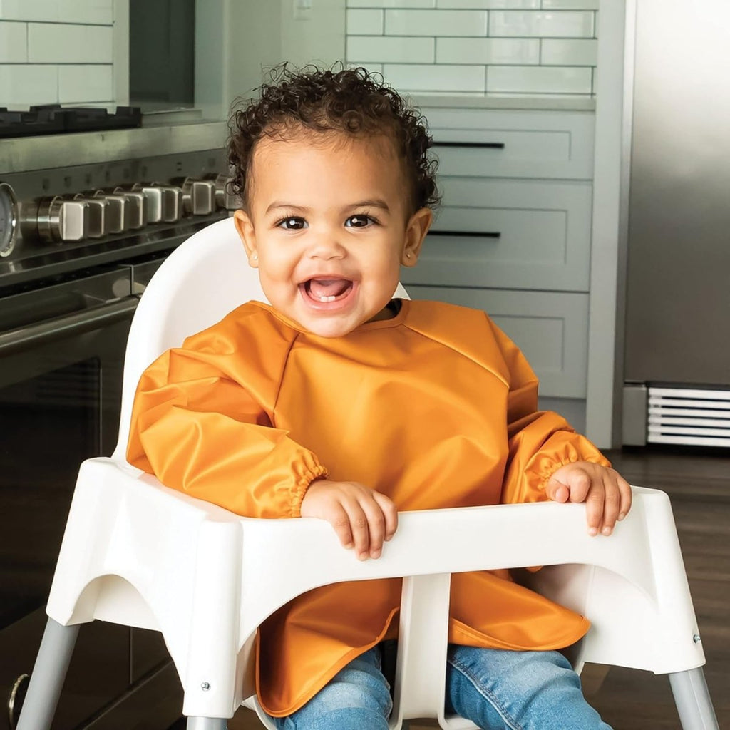 Tiny Twinkle Mess Proof Baby Bib, 2 Pack Long Sleeve Bib Outfit, Waterproof Bibs for Toddlers, Machine Washable, Tug Proof - LittleTreasures