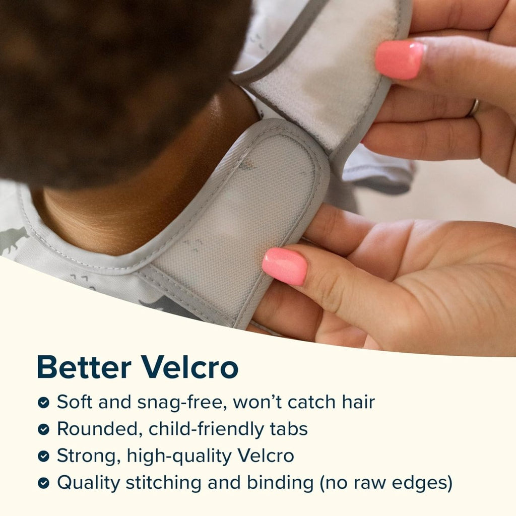 Tiny Twinkle Mess Proof Baby Bib, 2 Pack Long Sleeve Bib Outfit, Waterproof Bibs for Toddlers, Machine Washable, Tug Proof - LittleTreasures