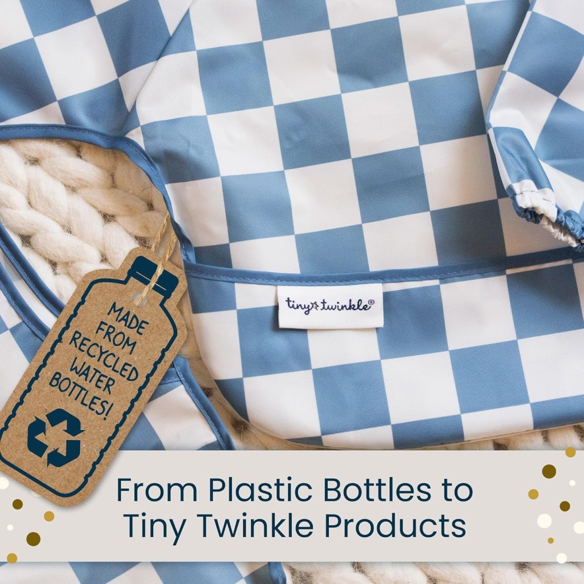 Tiny Twinkle Mess Proof Baby Bib, 2 Pack Long Sleeve Bib Outfit, Waterproof Bibs for Toddlers, Machine Washable, Tug Proof - LittleTreasures