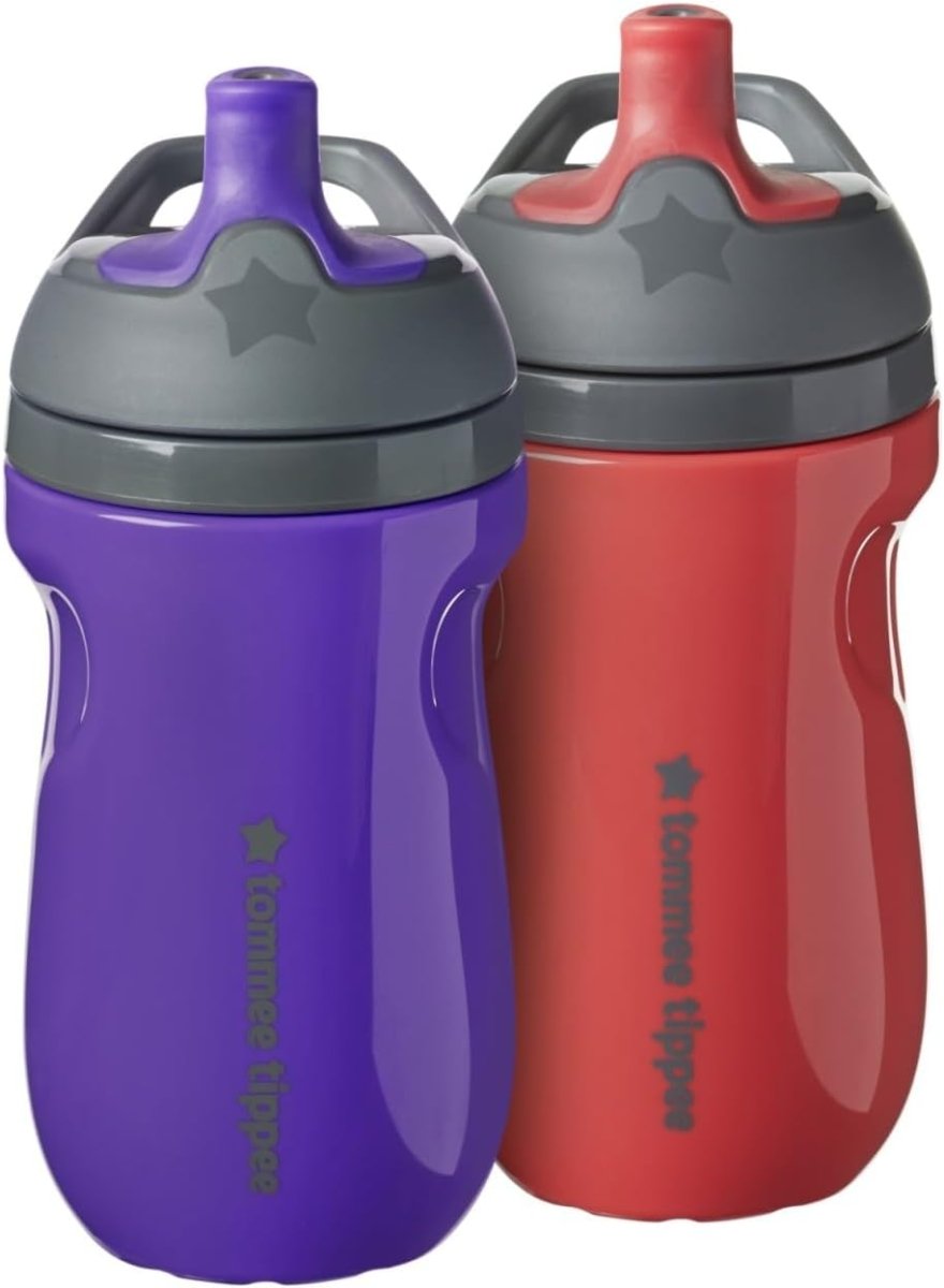 Tommee Tippee Insulated Sportee Bottle, 9oz, 12+ Months, Trainer Sippy Cup for Toddlers, Spill - Proof, Easy to Hold Handle, Pack of 2 - LittleTreasures