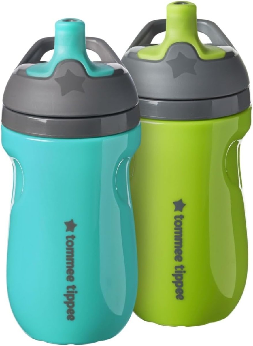 Tommee Tippee Insulated Sportee Bottle, 9oz, 12+ Months, Trainer Sippy Cup for Toddlers, Spill - Proof, Easy to Hold Handle, Pack of 2 - LittleTreasures