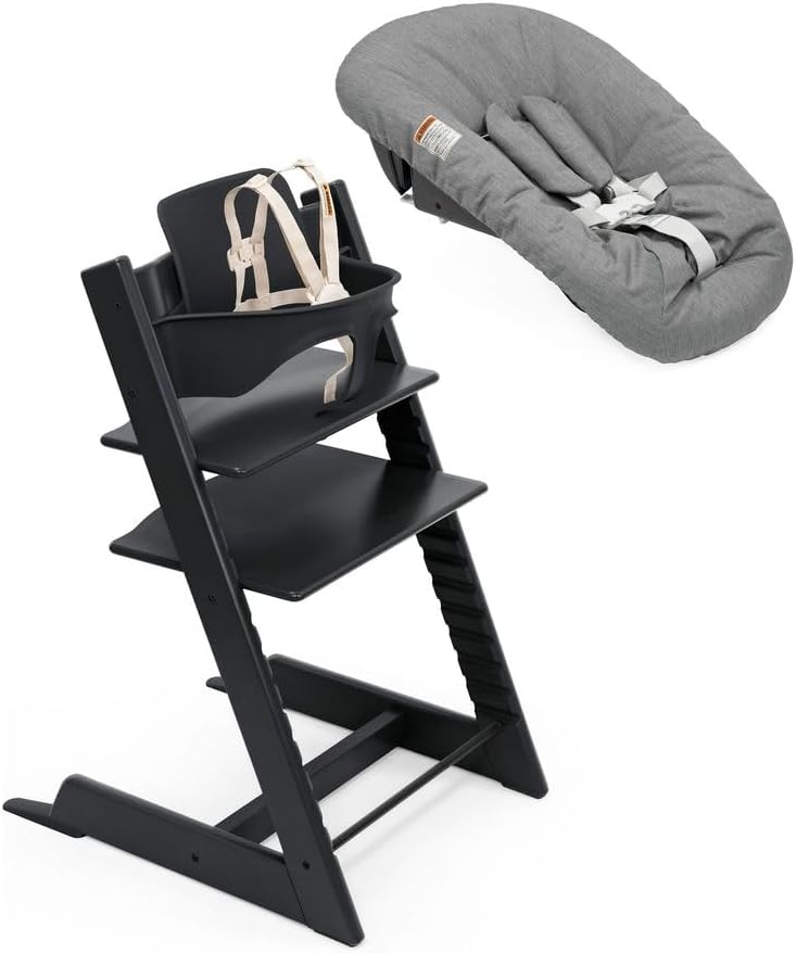 Tripp Trapp High Chair2 with Newborn Set - Black/Anthracite - LittleTreasures