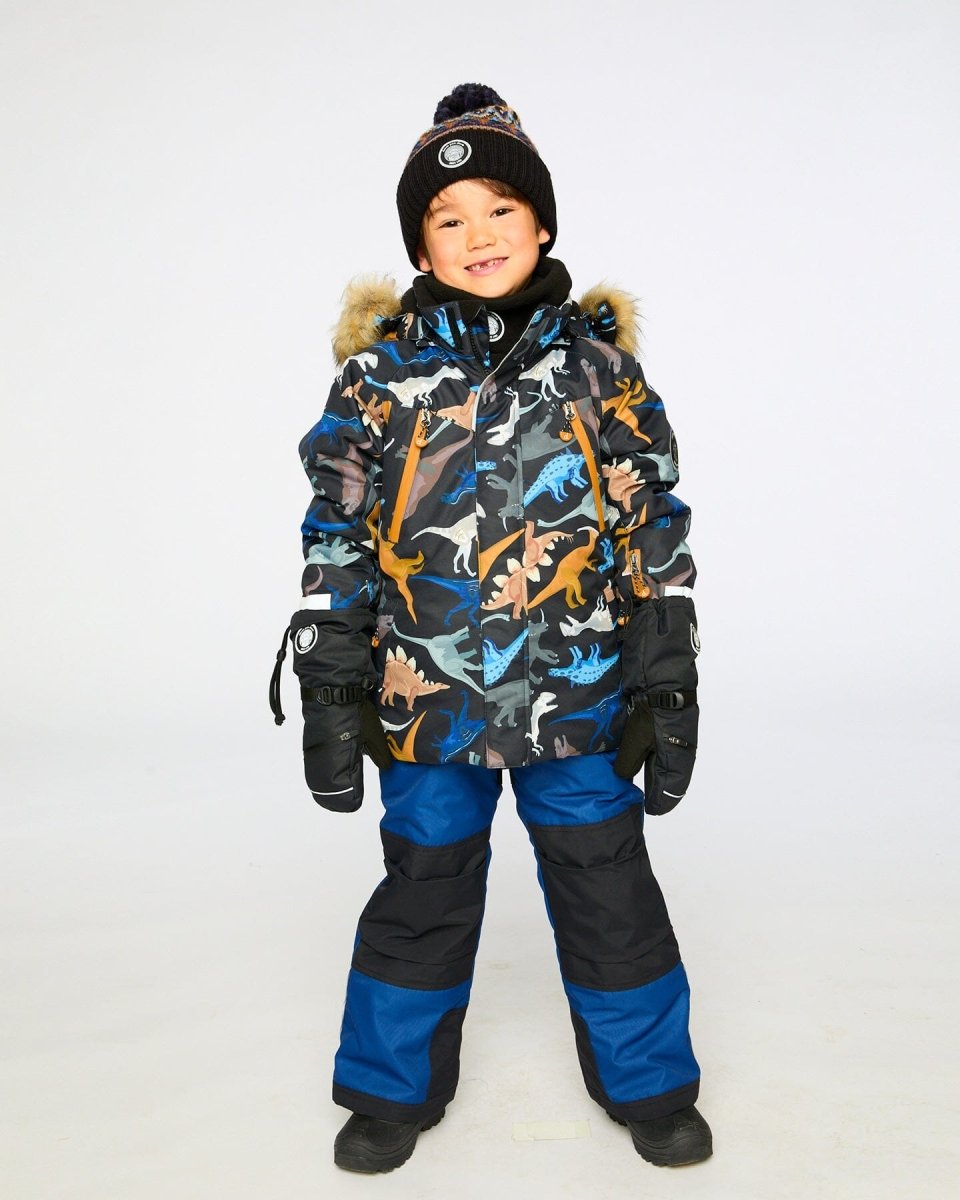 Two - Piece Play Snowsuit With Printed Dinosaurs Jacket Navy Blue - LittleTreasures