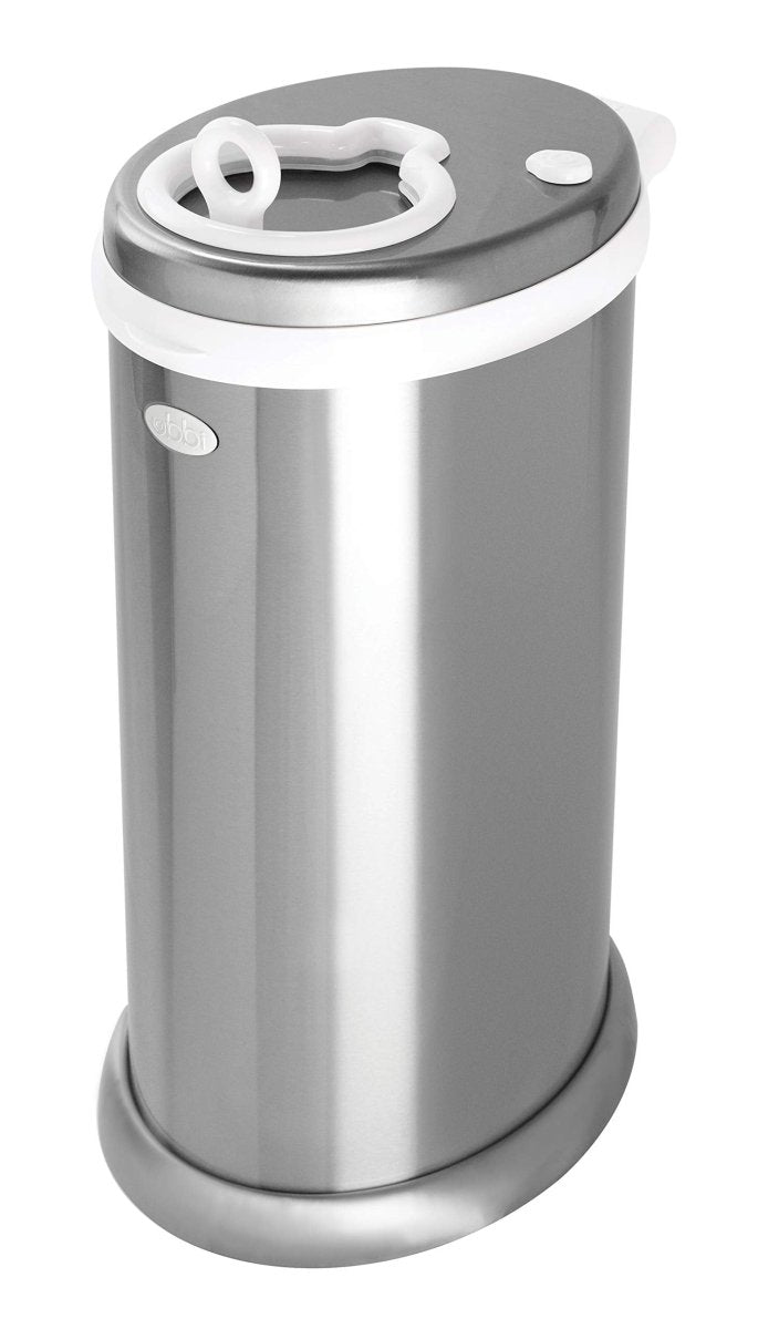 Ubbi Limited Edition, Money Saving, No Special Bag Required, Steel Odor Locking Diaper Pail, Chrome, 3.18 ounces - LittleTreasures