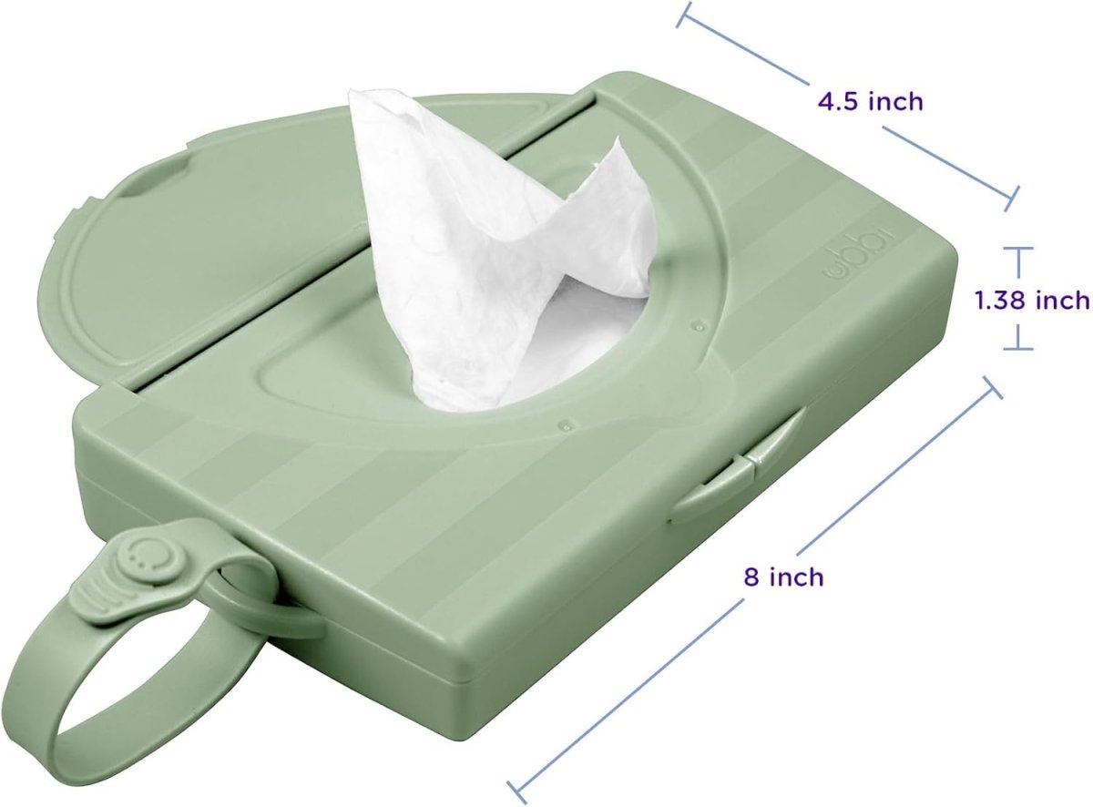 Ubbi On - The - Go Baby Wipes Dispenser, Portable Wipes Container for Travel, Diaper Bag Accessory Must Have for Newborns, Reusable Wipes Holder - LittleTreasures