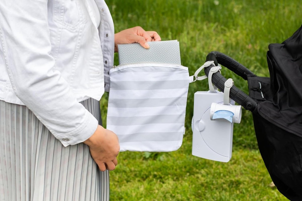 Ubbi Portable Changing Mat with Gray and White Storage Bag, Gray - LittleTreasures