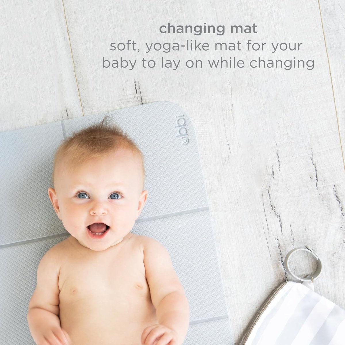 Ubbi Portable Changing Mat with Gray and White Storage Bag, Gray - LittleTreasures