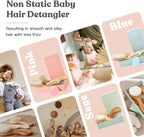 Ullabelle 4 Piece Wooden Baby Hair Brush and Comb Set for Newborns & Toddlers in Chic Gift Box - Ultra Soft Natural Goat Hair and Wood Baby Brush Set Prevents Cradle Cap - Perfect Registry Gift (Pink) - LittleTreasures