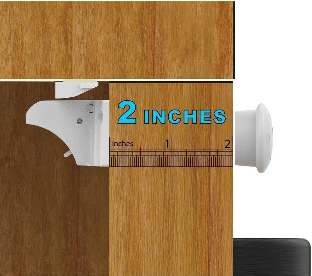 Upgraded Magnetic Cabinet Locks (32Locks and 6 Keys) Baby Proofing Magnetic Safety Locks with strong Adhesive, One Minute Fast, Easy and No Drill Installation … - LittleTreasures