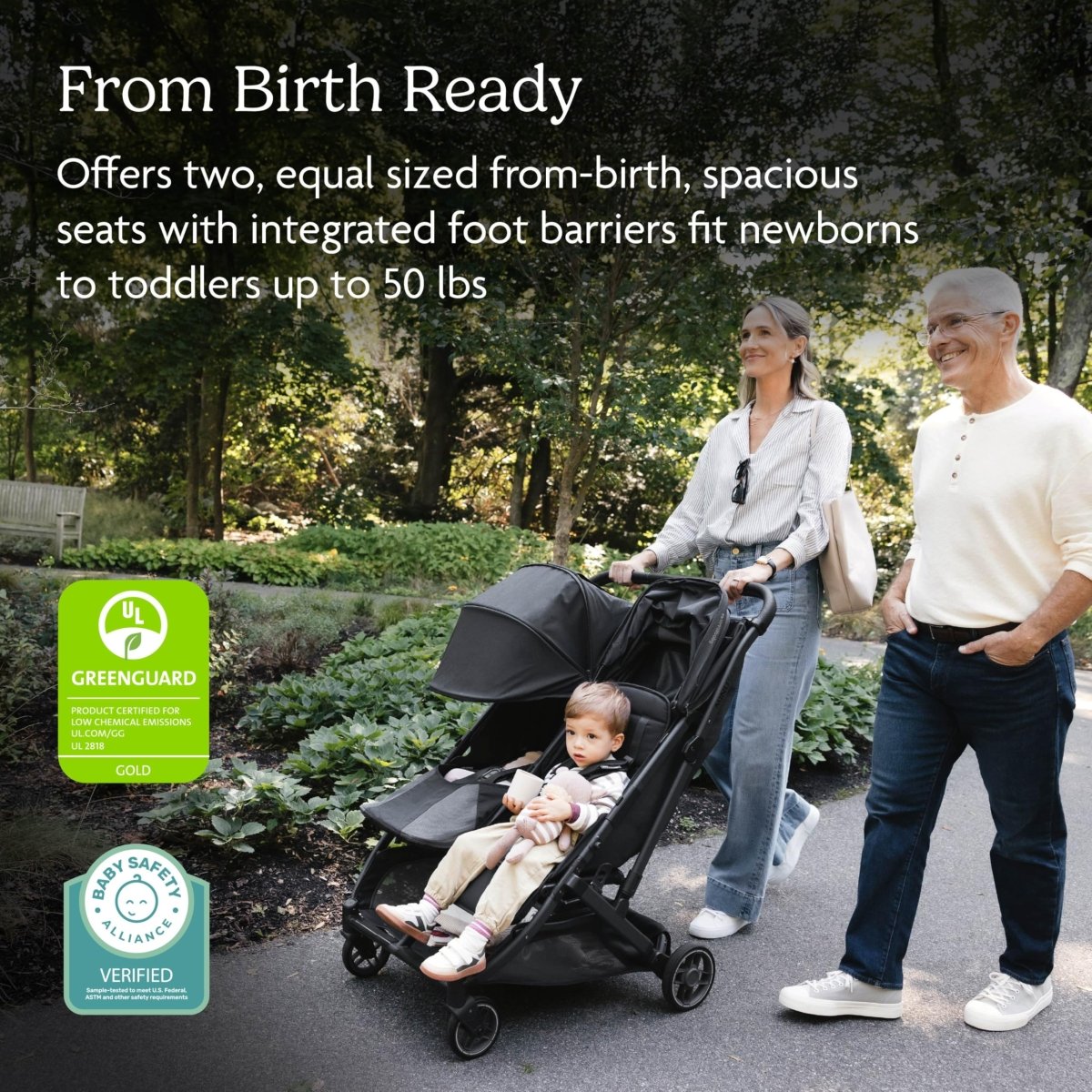 UPPAbaby Minu Duo Compact Twin Toddler Stroller, Greyson - LittleTreasures