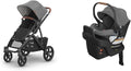 UPPAbaby Travel System - Vista V3 Stroller + Aria Lightweight Car Seat Combo - Toddler Seat, Rain Shield, Bug Shield, Car Seat, Base with Load Leg + Infant Insert Included – Greyson (Charcoal Mélange) - LittleTreasures