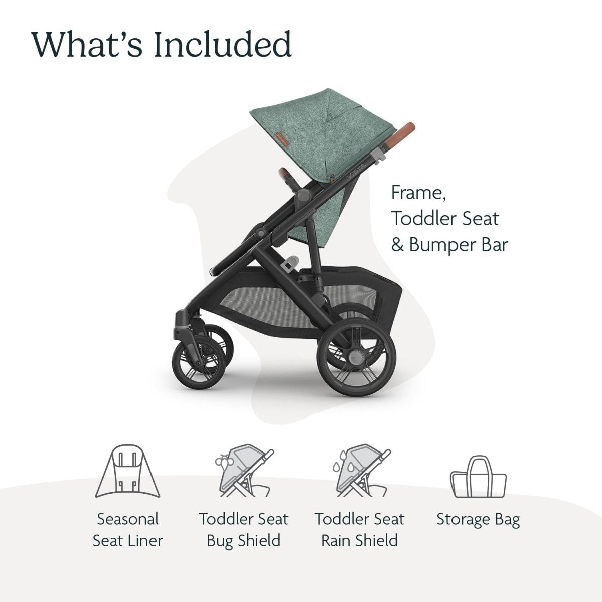 UPPAbaby Vista V3 Stroller - Full - Size Single - to - Double Stroller System - Toddler Seat, Bug Shield, Rain Shield, and Storage Bag Included - Jake (Charcoal/Carbon Frame/Black Leather) - LittleTreasures