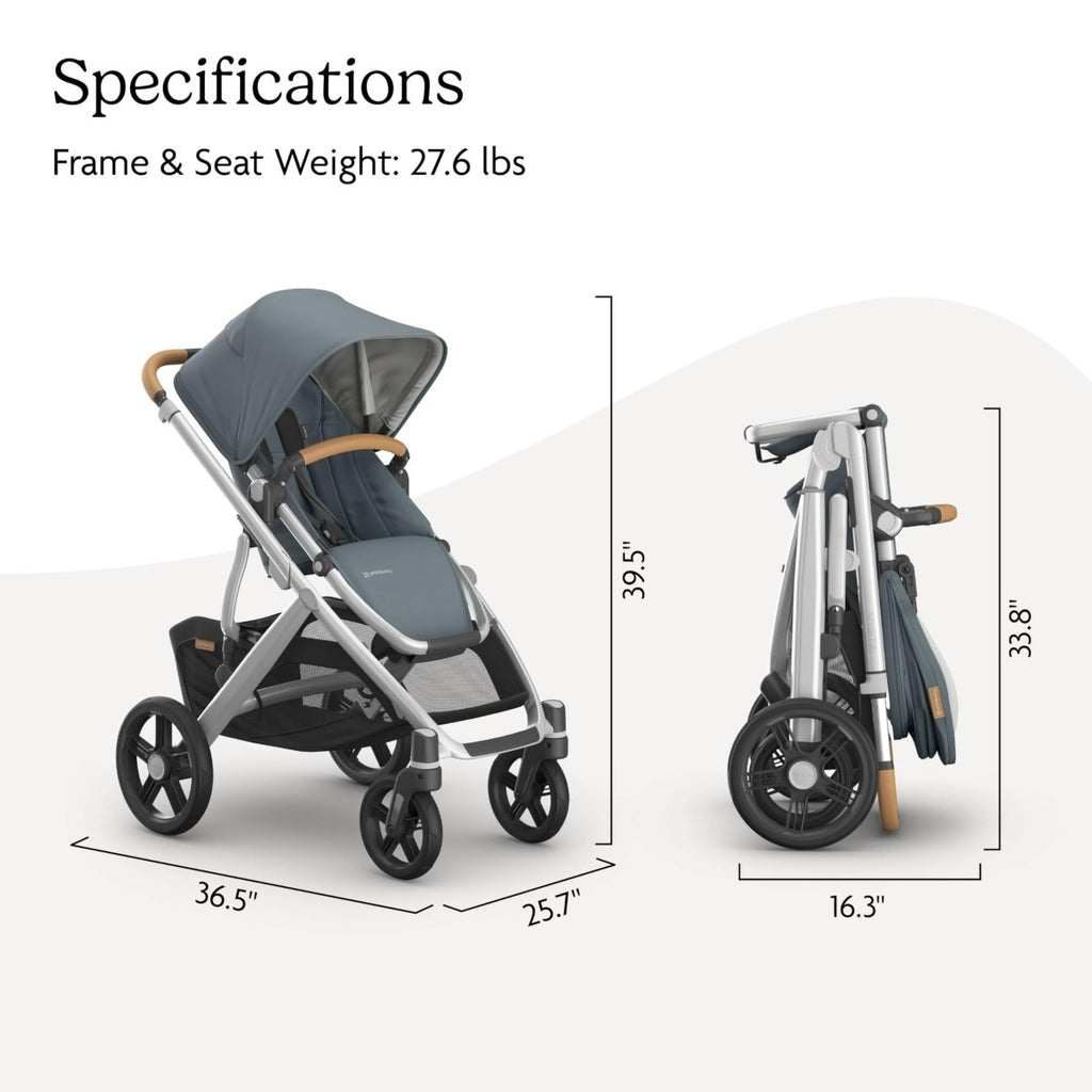 UPPAbaby Vista V3 Stroller - Full - Size Single - to - Double Stroller System - Toddler Seat, Bug Shield, Rain Shield, and Storage Bag Included - Jake (Charcoal/Carbon Frame/Black Leather) - LittleTreasures