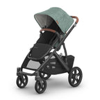 UPPAbaby Vista V3 Stroller - Full - Size Single - to - Double Stroller System - Toddler Seat, Bug Shield, Rain Shield, and Storage Bag Included - Jake (Charcoal/Carbon Frame/Black Leather) - LittleTreasures
