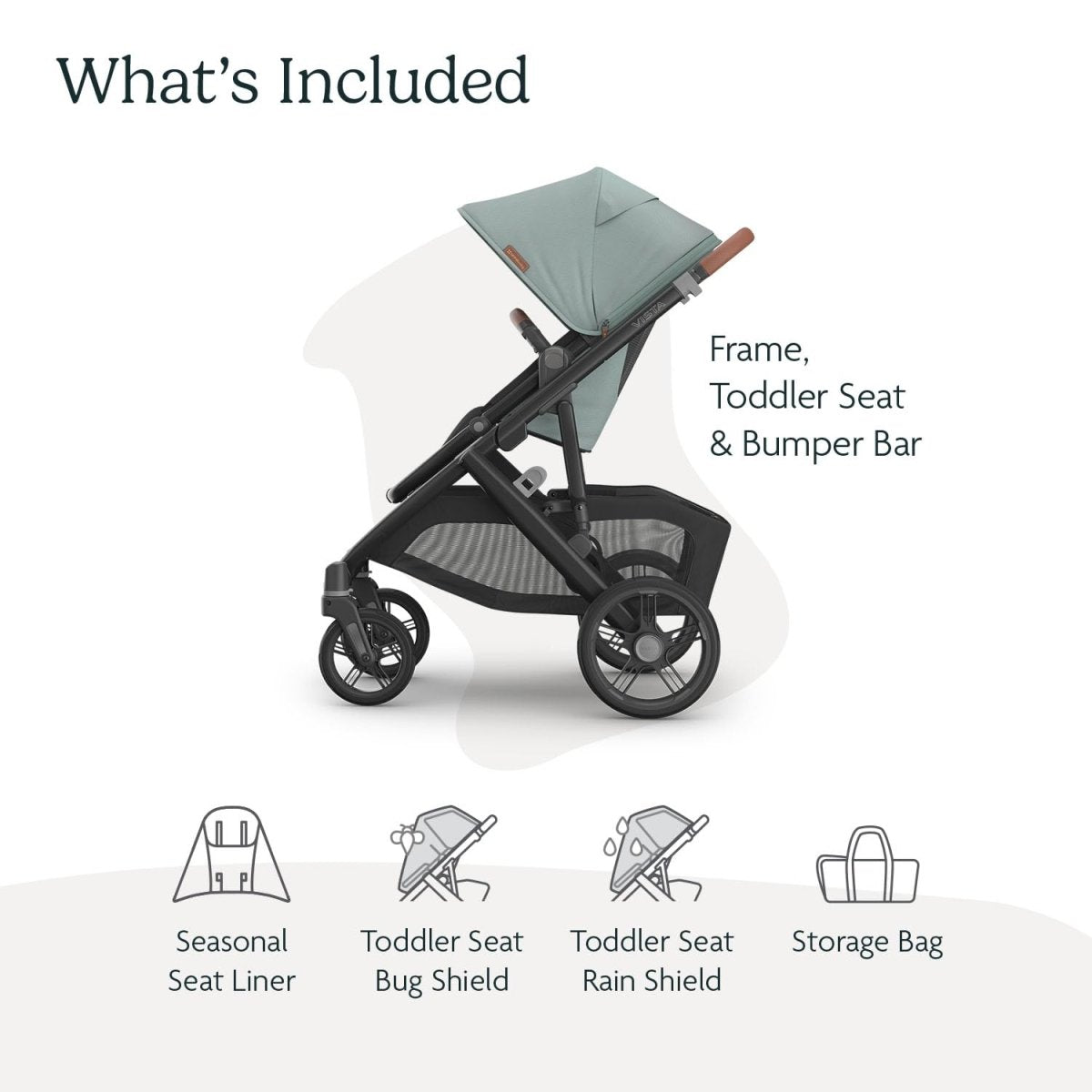UPPAbaby Vista V3 Stroller - Full - Size Single - to - Double Stroller System - Toddler Seat, Bug Shield, Rain Shield, and Storage Bag Included - Jake (Charcoal/Carbon Frame/Black Leather) - LittleTreasures