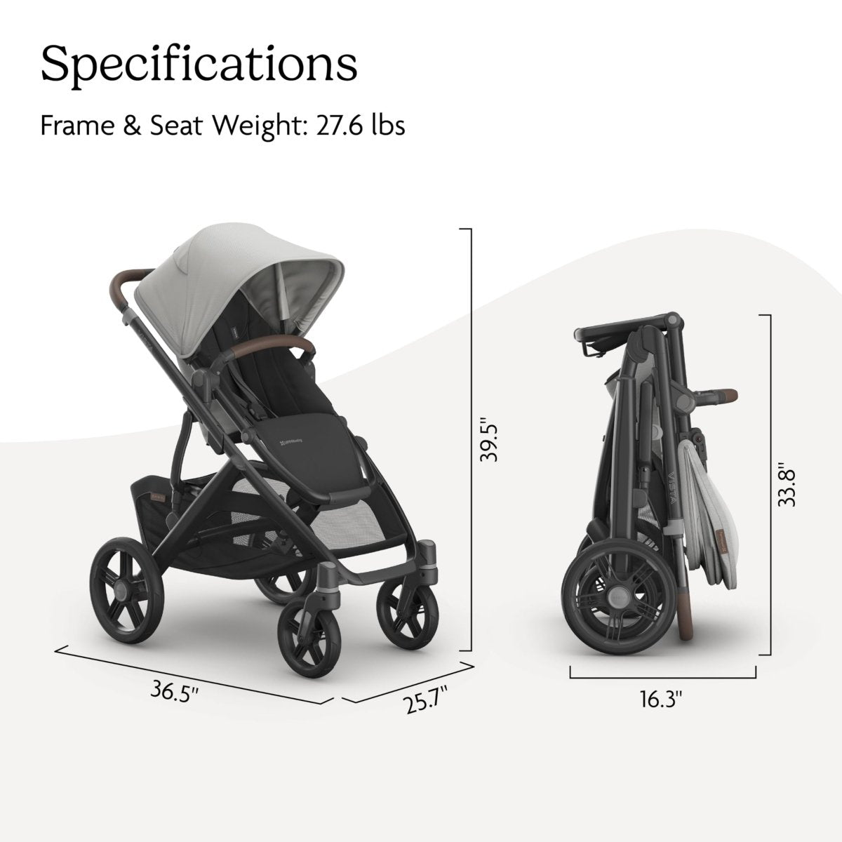 UPPAbaby Vista V3 Stroller - Full - Size Single - to - Double Stroller System - Toddler Seat, Bug Shield, Rain Shield, and Storage Bag Included - Jake (Charcoal/Carbon Frame/Black Leather) - LittleTreasures